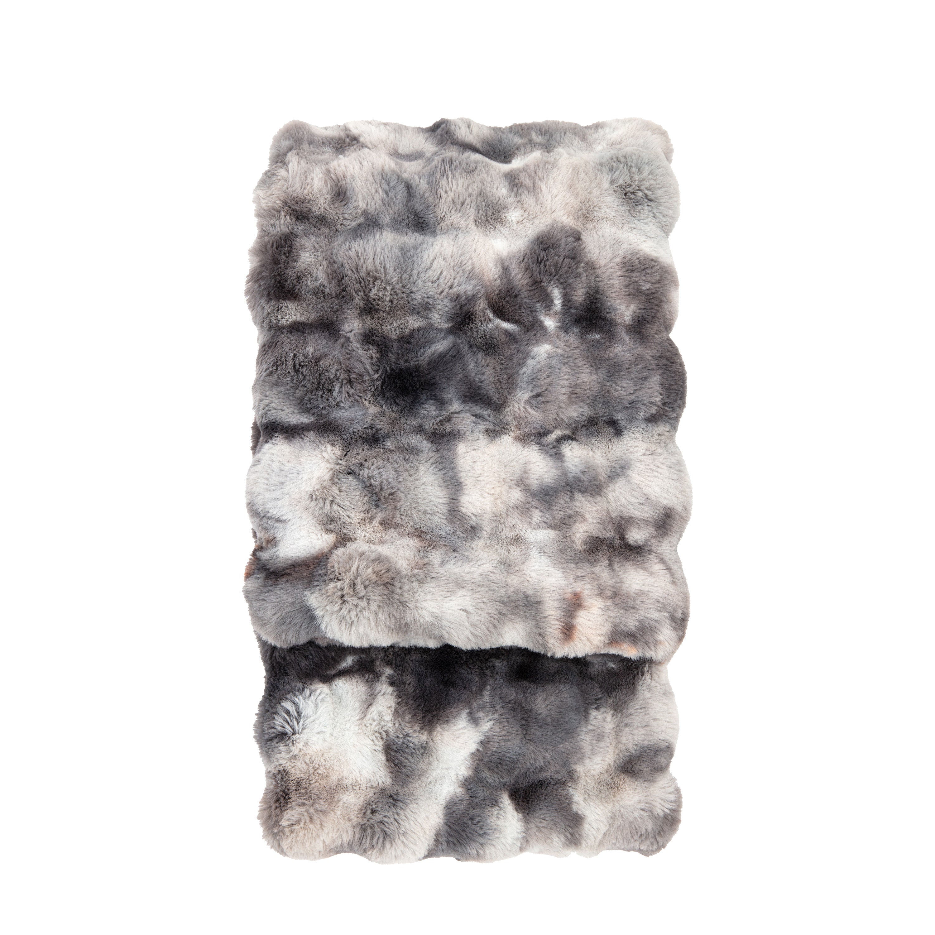 Marshmallow Rabbit Faux Fur Grey Throw